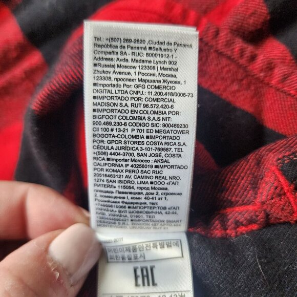 Gap Long Sleeve Flannel Red Buffalo Plaid Big Boys Size XL (12-13) - Picture 8 of 9